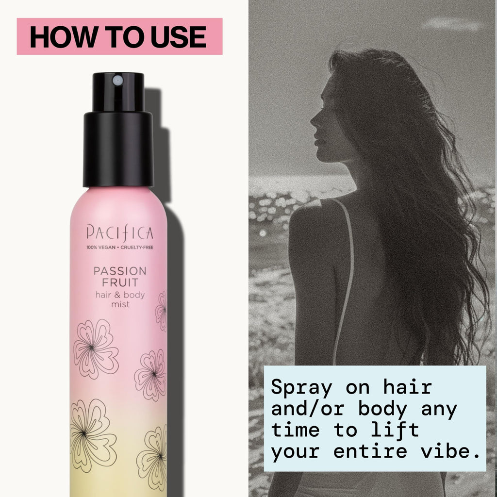 Pacifica Hair Mist Perfume & Full Body Spray for Women - Passion Fruit Body Mist Fragrance w/Pineapple, Orange Blossom, Vanilla, Sandalwood & Bergamot ��� Alcohol-Free, Vegan & Cruelty-Free, 5 oz