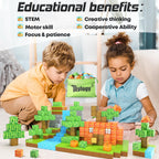 150PCS Magnetic Blocks-Build Mine Magnet World Pumpkin Edition Kids Building Outdoor Toys for 3 4 5 6 7 Years Old Boys Girls, Magnetic STEM Toddler Construction Toys for Halloween Birthday Gifts