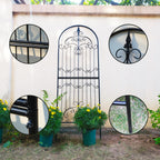 SCENDOR Garden Trellis for Climbing Plants 70.8" H x 25.6" W Metal Wrought Iron Outdoor Wall Panel for Vines Flowers Elegant Accent Decorative Garden Structure