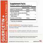 ForestLeaf Quercetin with Bromelain - 1350mg Blend with Vitamin C & Stinging Nettle, Advanced Quercetin 500mg Supplement, Non-GMO Gluten Free, Natural Immune & Respiratory Function 180 Veggie Capsules
