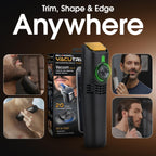 Bell+Howell Vacutrim Cordless Beard Trimmer – Rechargeable Electric Shaver with Built-in Vacuum, 20 Trim Settings, LED Indicator – for Mustache, Sideburns, Facial Hair – Deluxe, 7.5" As Seen On TV