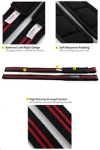 Fitgriff�� Lifting Wrist Straps for Weightlifting, Gym, Deadlift, Workout (Made of Premium Cotton & Padded) - Men & Women (Standard, Black/Red)