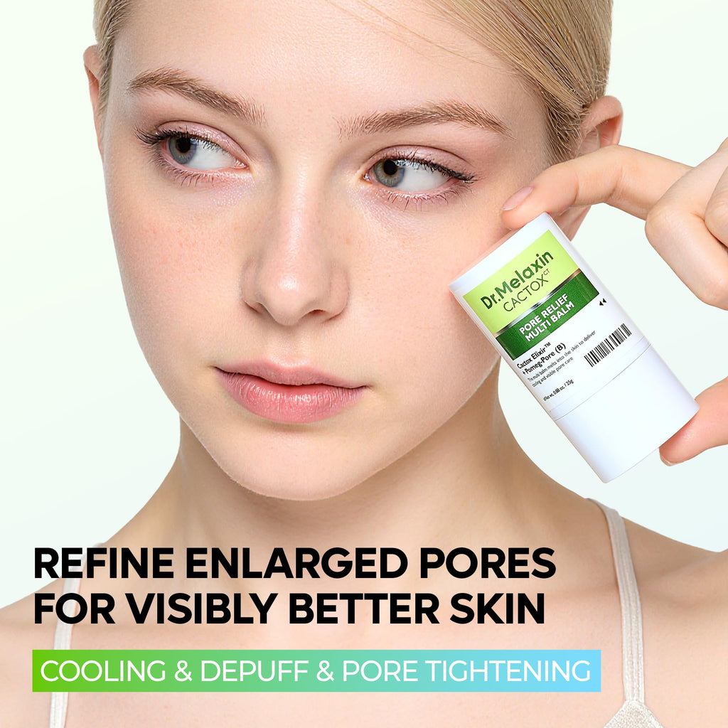 Dr.Melaxin Cactox Pore Relief Multi Balm Stick – Cooling & De-Puffing, Pore Tightening, Reduces Puffy Skin & Enlarged Pores, Instant Cooling Skin care Balm