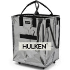 (Large, Silver) Reusable Grocery Bag On Wheels, Shopping Trolley, Rolling Tote, Zipper Closure, Lightweight, Carries Up to 66 lb, Folds Flat, Unbreakable Handles