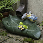 Elenon Frog Decorative Gutter Downspout Extension Statue, Lotus Leaf Gutter Guardian Rain Downspout Splash Block Outdoor, Garden Rain Downspout Extender for 3" × 4" Downspouts Decor