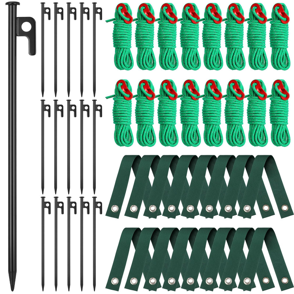 Suzile 48 Pcs Tree Staking Kit for Young Trees, Steel Stakes, Straps, Ropes