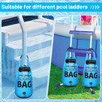 Heavy Duty Pool Ladder Weights - 50lbs Sand Fillable Universal Sand Bags Step Anchors, 500D PVC Waterproof Tear-Resistance Foldable Sandbags for Above Ground Swimming Pools Stair Entry Systems, 2 Pack