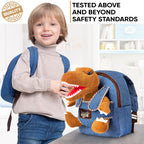 Naturally KIDS Toddler Backpack w. Plush Dinosaur Toy, Kids Gift 2 3 4 5