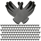 YOUKE OLA 120 Pair Gardening Gloves for Men Women, Breathable Rubber Coated Garden Gloves Working Gloves for Gardening, Construction Black