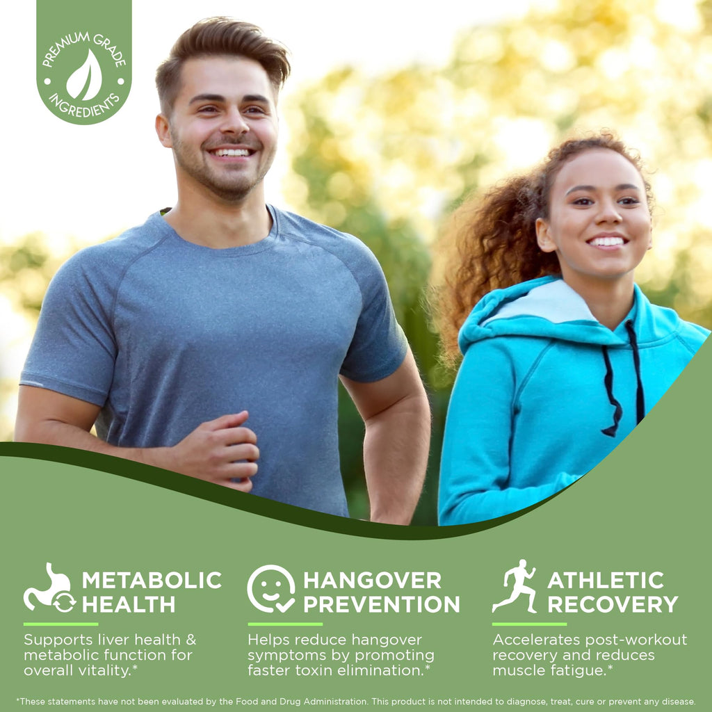 Restorio™ Metabolic Health Support Capsules - Liver & Inflammation Support - Hangover Prevention - Exercise Recovery - 120 Capsules