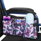 ZHCHG Wheelchair Side Bag with Cup Holder, Wheelchair Armrest Pouch Accessories for Walker, Rollator, Electric Scooter Wheelchairs, Ideal Gift for Mother's Day & Father's Day -Purple