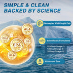 NATURE TARGET Triple Omega 3 6 9, Fish Oil 2400mg Softgels with Vitamin D3 & E - EPA & DHA & ALA - Supports Heart, Brain, Joint & Immune Health, Sustainably Sourced, Non-GMO