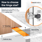 Decobasics 30 Pack Soft Close Cabinet Hinges – 1/2" Overlay for Kitchen Cabinet Doors, Slow Self-Closing Concealed Hidden Hinges for Face Frame –Stainless Steel, 3-Way Adjustable & Quiet Close Damper