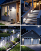 Peasur Solar Lights Outdoor Motion Sensor, 6 Pack 140 LED Solar Powered Fence Light Waterproof, 3 Modes Security Wall Lighting for Outside Yard Deck Garden