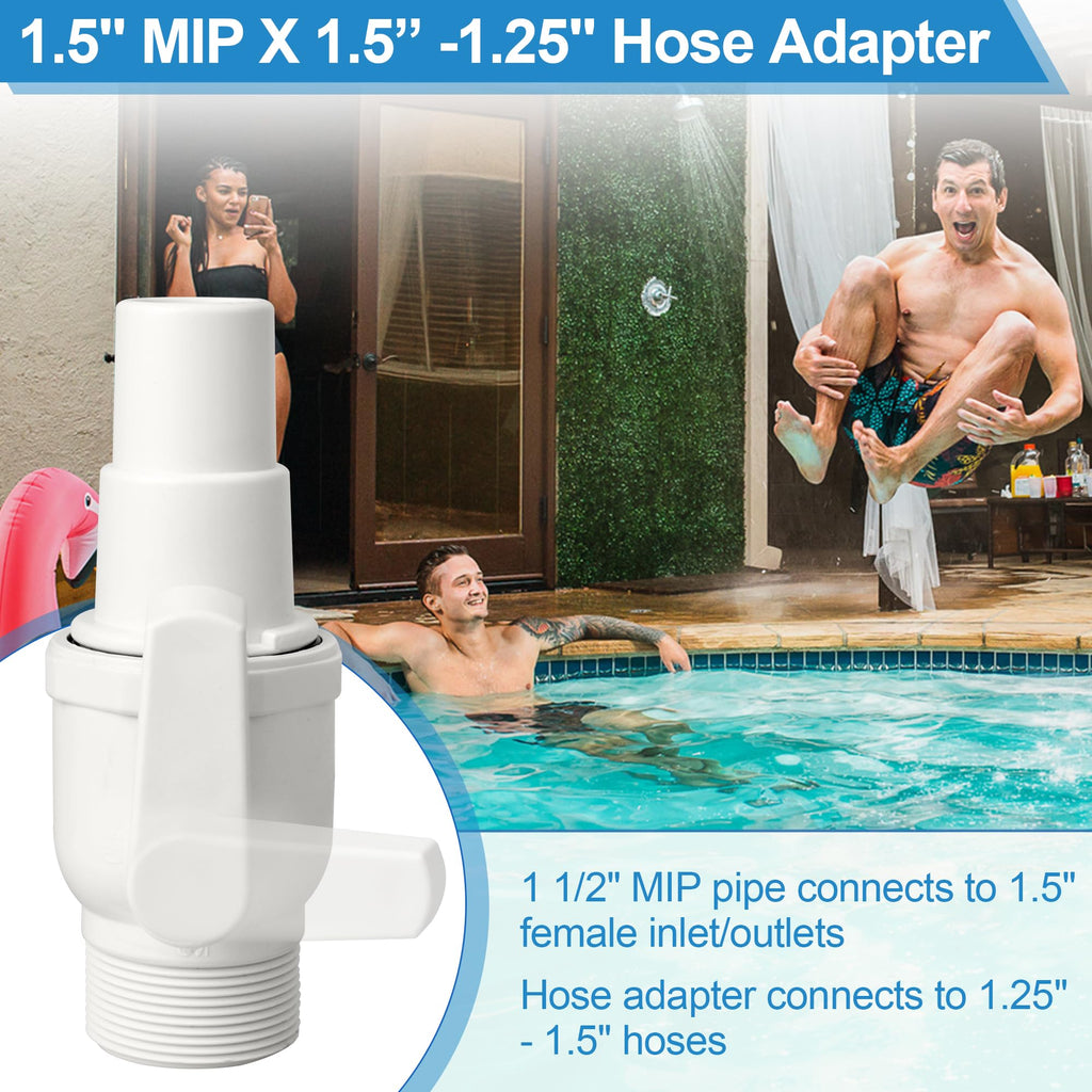 Upgrade SP0729 Ball Valve for Hayward Pool Filter Valve, Econoline 2-Way Pool Shut Off Valve 1.5" MIP x 1.5” - 1.25”, Above Ground Pool Filter Parts