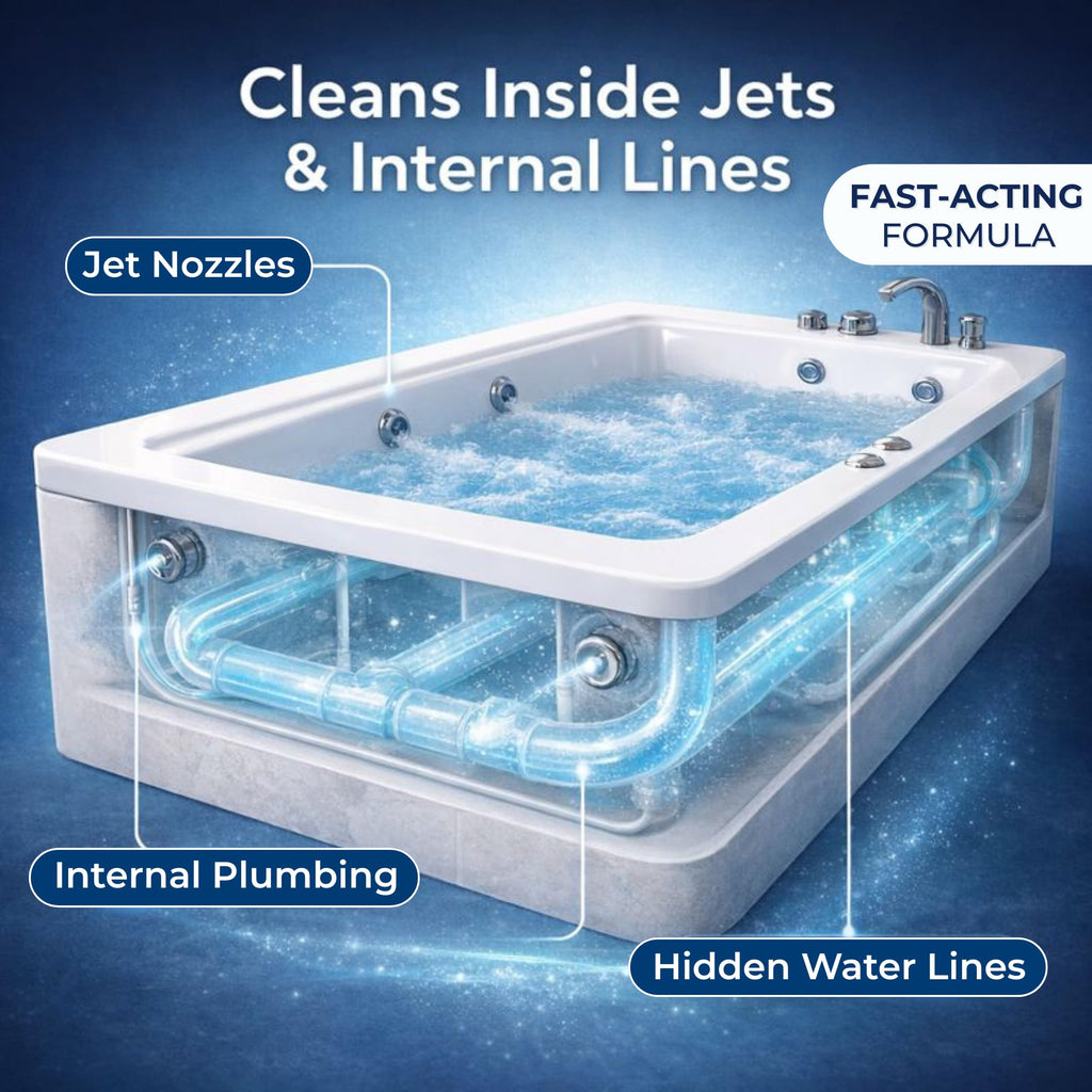 GRIME LABS Jetted Tub Cleaner Tablets – Bathtub Jet & Pipe Cleaner for Whirlpool Baths, Spas & Hot Tubs, Deep Cleans Tub Jets, Septic Safe, 12 Tablets