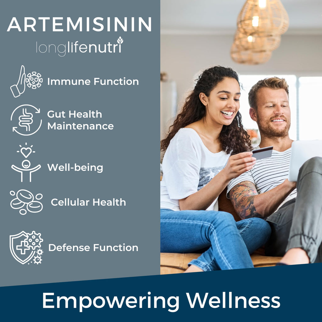 LongLifeNutri Artemisinin 150mg - Extracted from Sweet Wormwood, 120 Vegetarian Capsules, Organic Artemisia Annua Supplement for Daily Detox, 4-Months Supply, GMP Certified, Made in USA