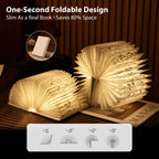 ZBOLE Book Lover Gift, Folding Book Lamp Decor, Portable Print Book Light