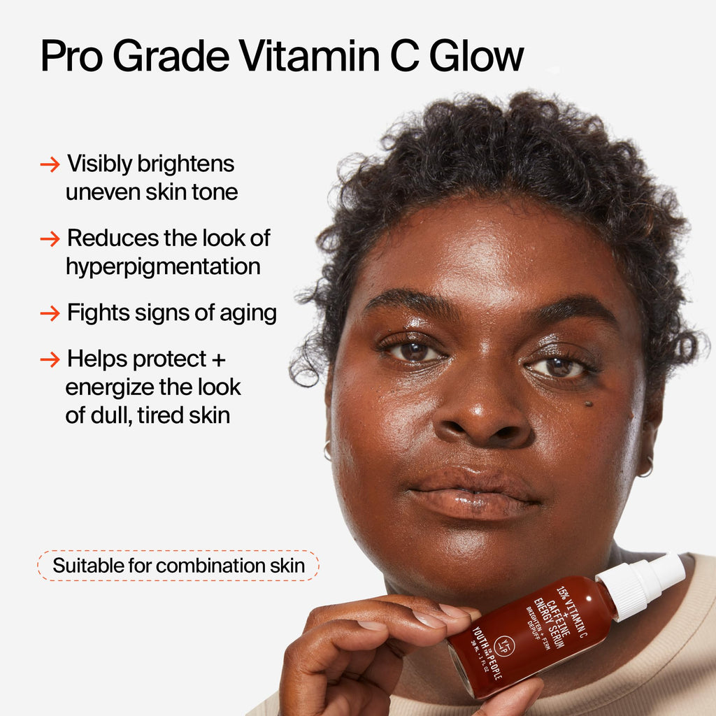 Youth To The People 15% Vitamin C + Clean Caffeine Energy Serum - Visibly Reduce Morning Puffiness - Hydrating Vitamin C Face Serum with Antioxidant Blend - Hydrating - Vegan Skincare (1 oz)