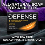 Defense Soap Citrus Bar – All Natural Tea Tree, Eucalyptus & Citrus Essential Oils – Post Workout Hygiene for Athletes, Sports & Active Lifestyles – Washes Away Sweat & Body Odor – 4.2 oz (Pack of 5)