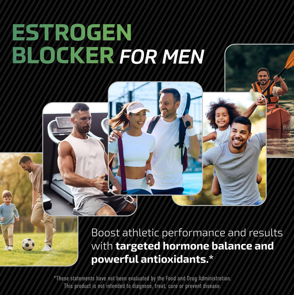 DIM Supplement for Men 300mg | Estrogen Blocker & Aromatase Inhibitor | Extra Strength Men’s Hormone Balance & Fitness Booster with Diindolylmethane Plus CDG & Broccoli Floret | Gluten-Free | 120 Ct