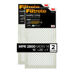 Filtrete 16x25x1 Air Filter, MERV 14, MPR 2800, 2 HVAC Filters