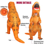 viwzon Inflatable T-Rex Costume, Kids Dinosaur Blow Up Suit for Halloween Cosplay Themed Parties, Dino Costume