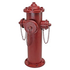 Design Toscano Fire Hydrant Statue Puppy Pee Post and Pet Storage Container, Large 23 Inch, Metal, Full Color