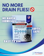 Drain Fly Killer Powder – Eliminates Drain Flies & Sewer Flies in Drains, Sinks, Showers – Fast-Acting Treatment - Septic Safe & Made in USA