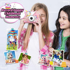 Upgrade Kids Camera for Boys Girls, Toddler Digital Selfie Camera with Cute Protective Cover and SD Card, Christmas Birthday Gifts Toys for 3 4 5 6 7 8 9 10 11 12 Years Old Little Girls and Boys