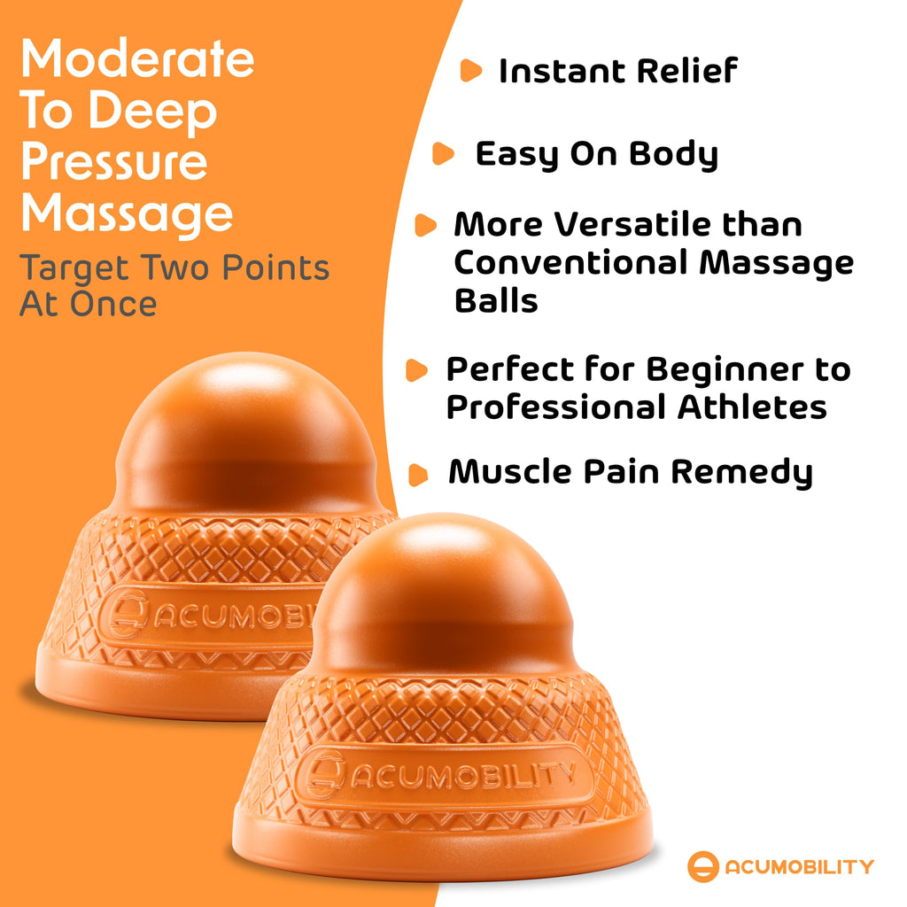 Acumobility Massage Ball Roller 2 Pack - Trigger Point - Massage Balls Massage Roller Ball - Foot Massage Ball - Physical Therapy Ball