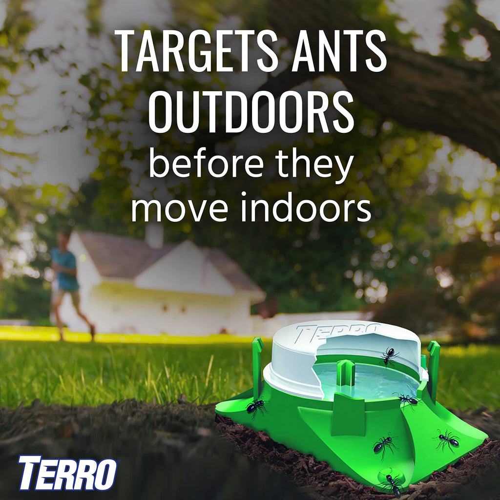 TERRO Outdoor Ready-to-Use Liquid Ant Bait Killer and Trap - Kills Common Household Ants - 12 Bait Stations - T1804-3SR