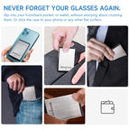 Missfive Premium Folding Reading Glasses Blue Light Blocking for Men Women, Ultra Thin Foldable Portable Travel Readers with Durable Pocket Metal Case, Black Lightweight Compact Eyewear 1.5x