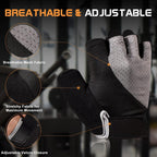 Sunnex Gym Gloves - Fingerless, Breathable Workout Gloves for Weightlifting, Cycling & More