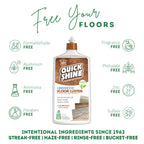 Quick Shine Hardwood Floor Luster-Polish 27oz-2pk | Plant-Derived w/Carnauba | Safer Choice, No PFAS, pH Neutral | Ready to Use Formula w/Anti-Slip Technology | Simply Squirt & Spread | Made in USA