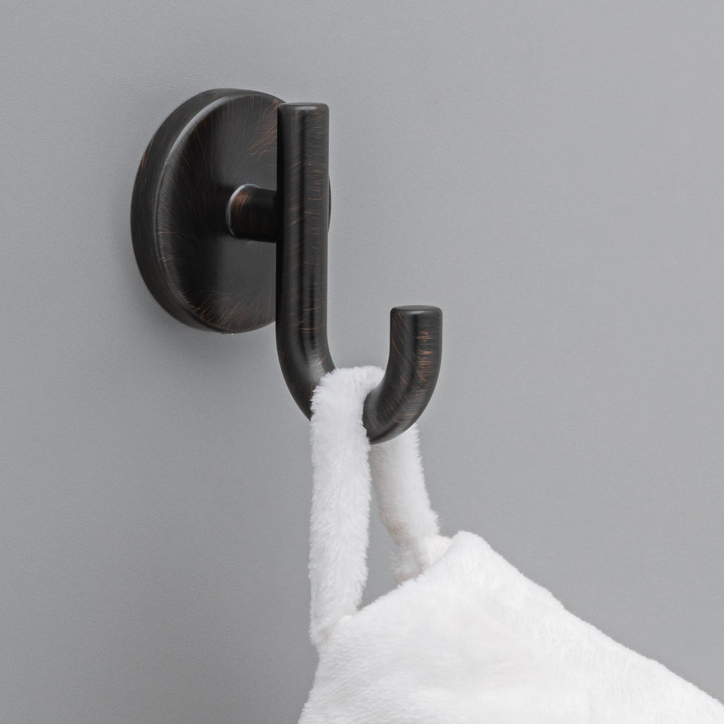 Delta Trinsic (1-Pack) Towel Hooks Venetian Bronze Single Bathroom Hooks Wall Mounted for Robes & Towels Hand Towel Hook Holder Kitchen, Bathroom Accessories