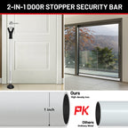 Door Security Bar 2 Pack, Heavy Duty Metal Door Stoppers, 2 in 1 Adjustable Door Jammer 18-51 Inch for Hinged & Sliding Patio Doors, Large Non-Slip Base for Apartment Home Travel Hotel Dorm