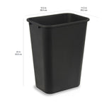 Amazon Basics Rectangular Plastic Office Wastebasket, Easy to Clean,15.5"L x 11.5"W x 20"H, 10 Gallon, Black, 2-Pack