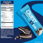Quest Nutrition Crispy Cookies & Cream Hero Protein Bar, 18g Protein, 1g Sugar, 3g Net Carb, Gluten Free, Protein Snack, Keto Friendly, 12 Count
