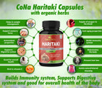 Cona Nature Organic India Haritaki Capsules 2250MG, Rejuvenation, Improving Digestion, Maintains Regularity | Non-GMO Vegan Gluten-Free Herbs and Supplements, 120 Caps