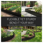 40FT x 8IN Flexible Corrugated Metal Garden Edging Roll, Rust Resistant Galvanized Steel Landscape Border, Flexible Lawn Edging for Flower Beds, Pathways & Outdoor Landscaping