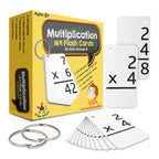 Star Right Multiplication Flash Cards - 169 Hole-Punched Math Study Multiplication Cards with 2 Binder Rings - Times Tables Practice Set for Kids Ages 8 and Up at Home or School
