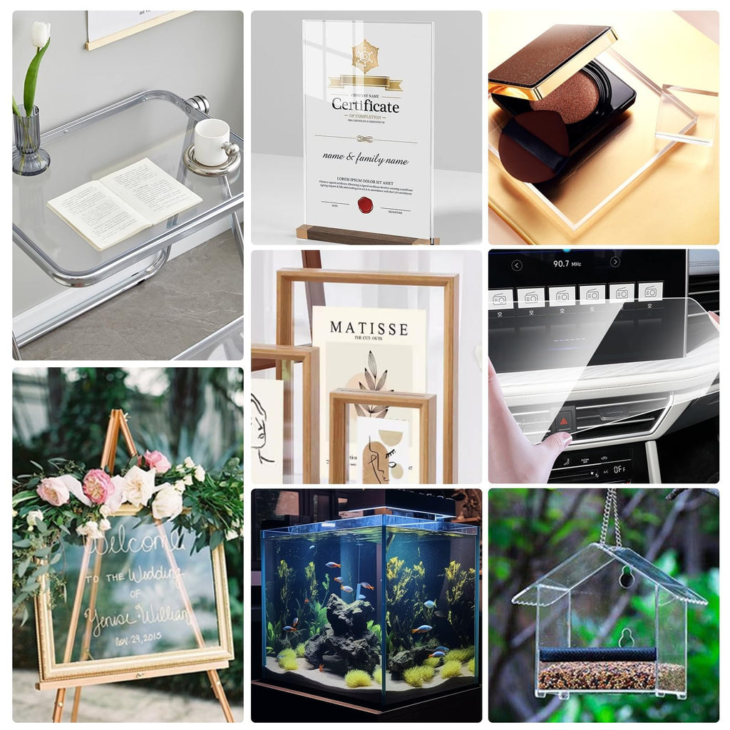 KINLINK 12x16 Plexiglass Sheets 1/8 inch Thick, 3mm Clear PET Acrylic Sheets Plastic Sheet for DIY Project, Craft, Table top, Picture Frame, Acrylic Sign and Wedding Invitation 2 Pack