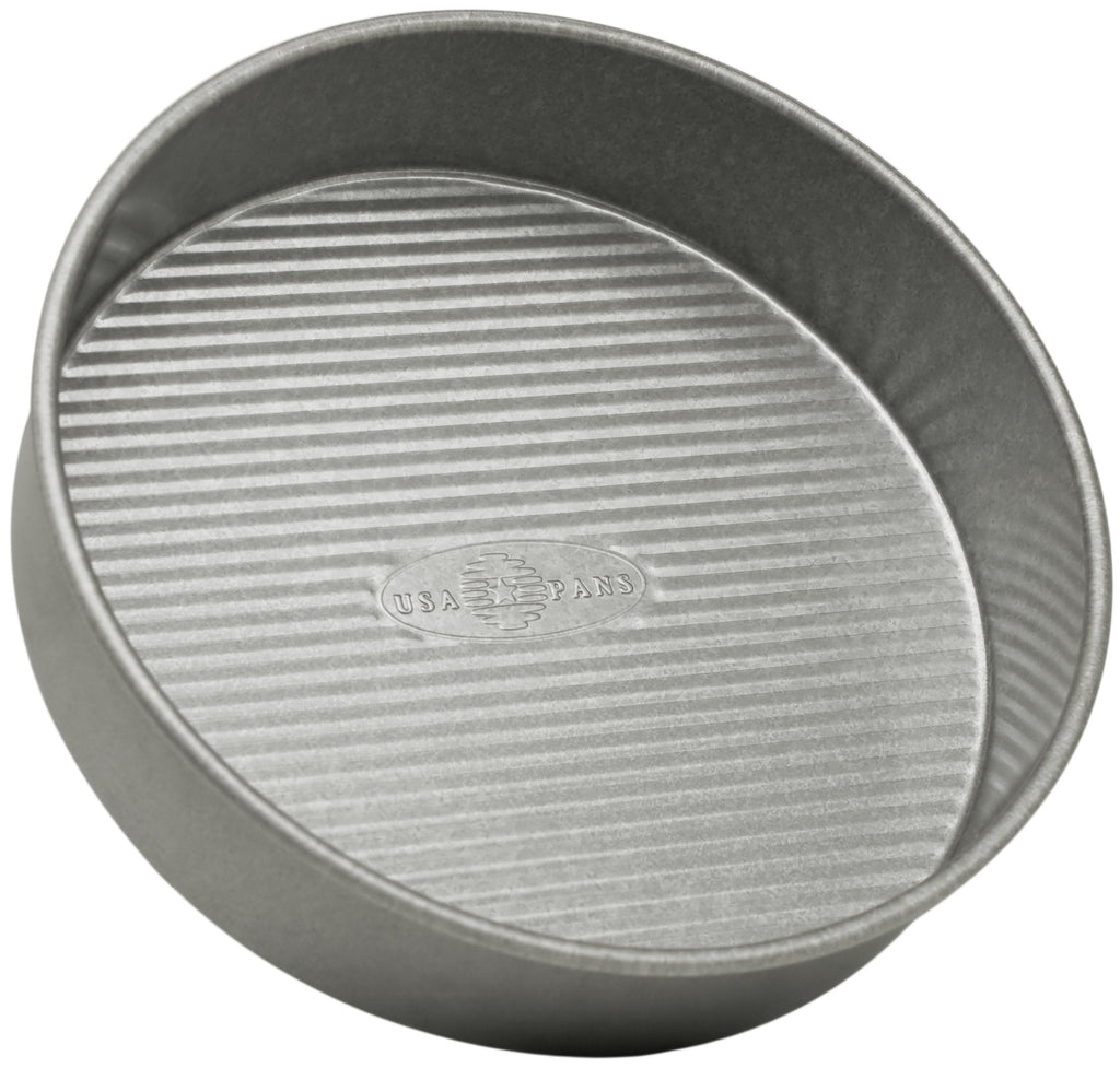 USA Pan Bakeware Aluminized Steel Loaf Pan, 1.5 Pound & Bakeware Round Cake Pan, 9 inch, Nonstick & Quick Release Coating, 9-Inch,Aluminized Steel