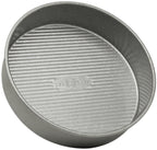 USA Pan Bakeware Aluminized Steel Loaf Pan, 1.5 Pound & Bakeware Round Cake Pan, 9 inch, Nonstick & Quick Release Coating, 9-Inch,Aluminized Steel
