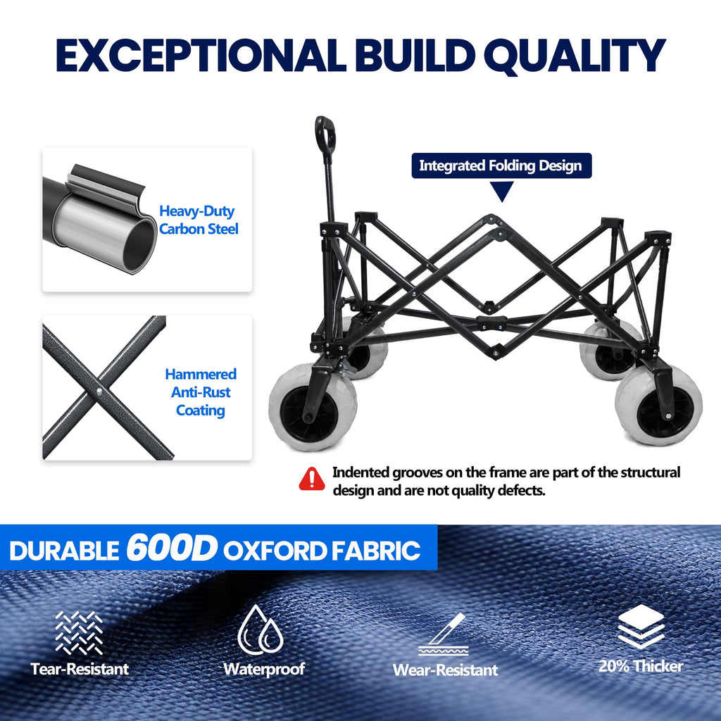 X800 Heavy Duty Beach Wagon with Flat-Free 9x4 PU Wheels