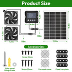Solar Fan for Chicken Coop with 7500mAh Battery, 25W Solar Powered Fan