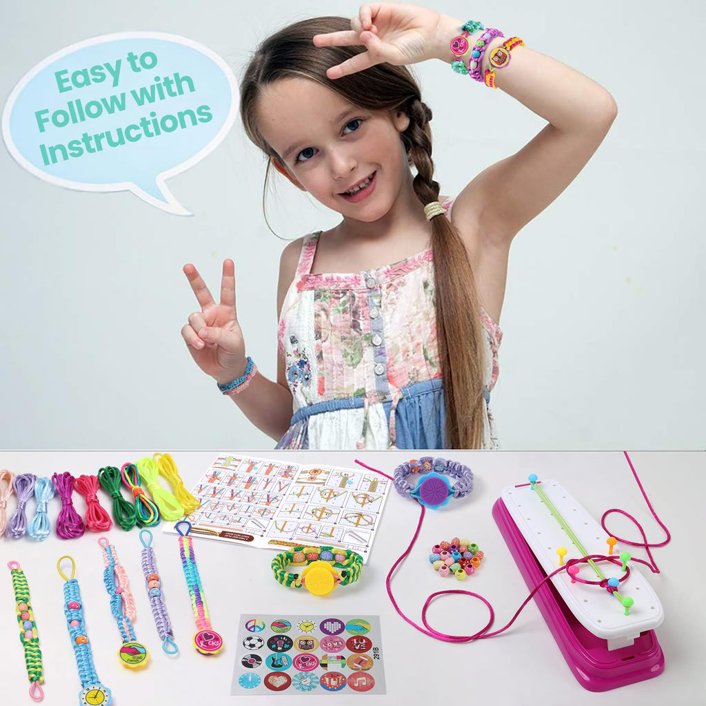 IQKidz Friendship Bracelet Making Kit - Make Bracelets Craft Toys for Girls Age 8-12 yrs, Cool Birthday Gifts for 6 7 9 10 11 Years Old Kids, Christmas Gift Set