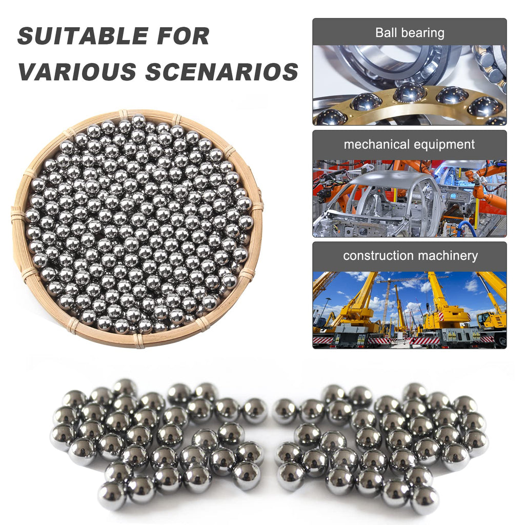 100 Pieces 1/2"(0.5'') Steel Bearing Balls Precision Bearing Steel Ball Assortment Kit(13mm)