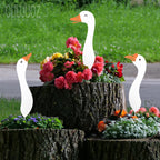 OUUJUOZ Metal Outdoor Goose Statue - Garden & Yard Decor, 17" Lawn Goose Figurine with Vibrant Rust-Resistant Finish, Weatherproof Metal Goose Decor for Patio, Entryway or Garden Gifts for Women